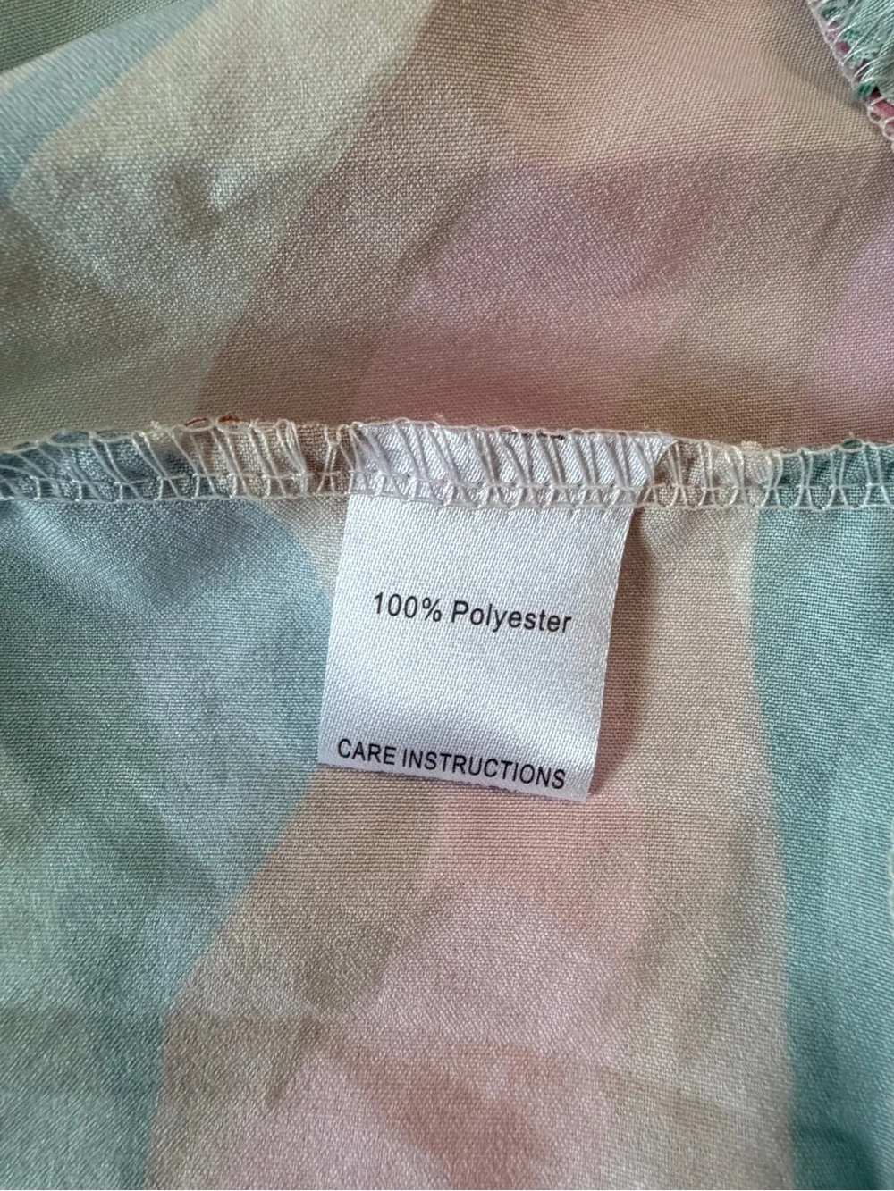 Grace and Emma Boutique Wavy Stripe Pink & Teal Maxi Dress with Front Tie - Picture 8 of 10